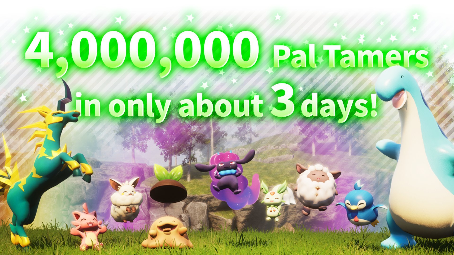 《幻獸帕魯》三天銷量破400萬套 每小時售出86000套