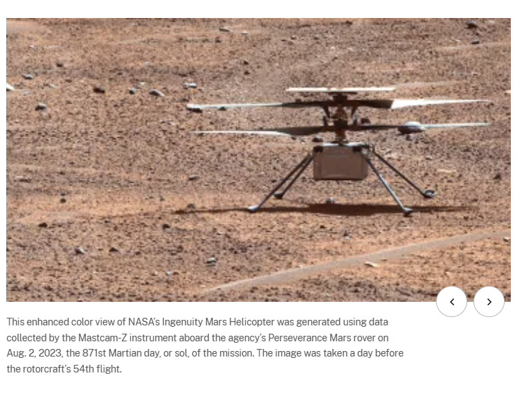 機智號火星直升機“摔斷翅膀” NASA宣佈任務結束