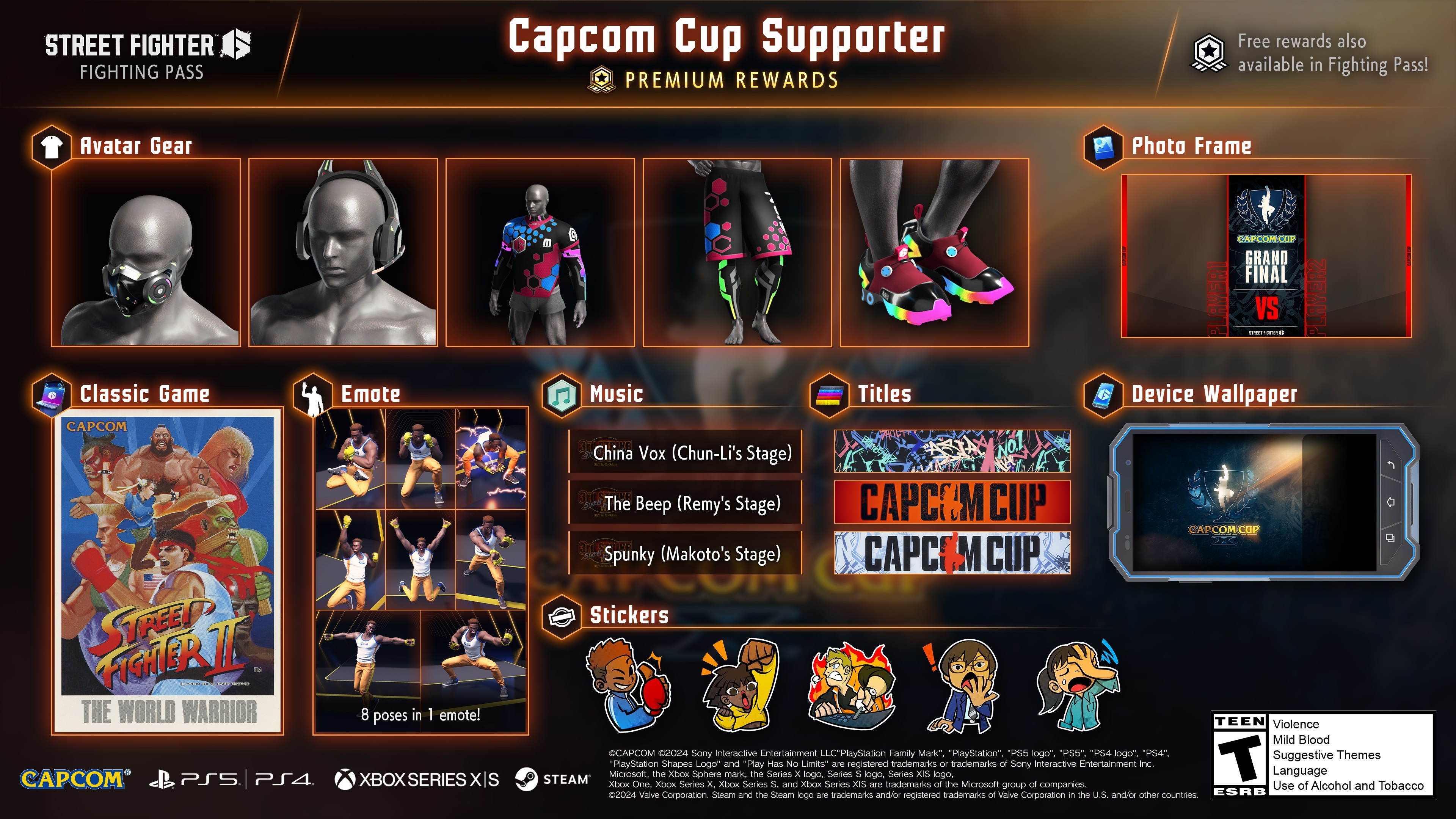 《街頭霸王6》1月格鬥通行證“Capcom Cup支持者”現已推出