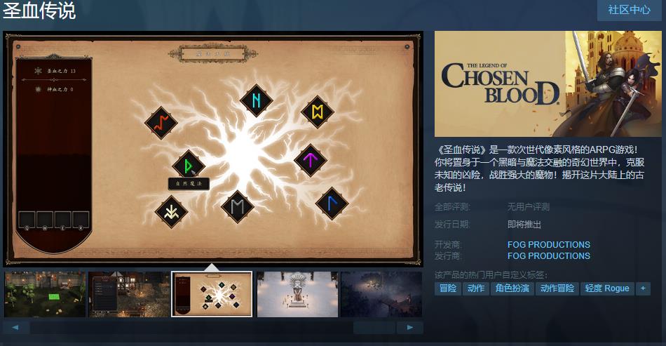 次世代像素風格的ARPG遊戲《聖血傳說》Steam頁面 支持中文