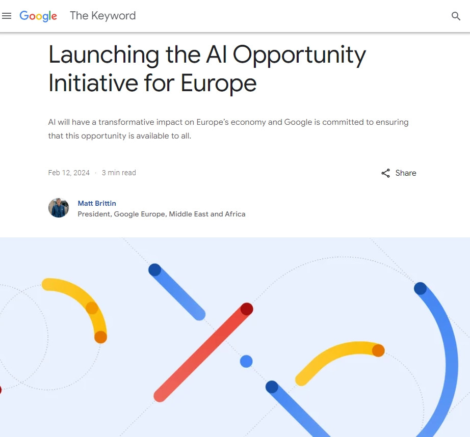 投入2500萬歐元 谷歌承諾幫助歐洲民眾提高人工智能技能
