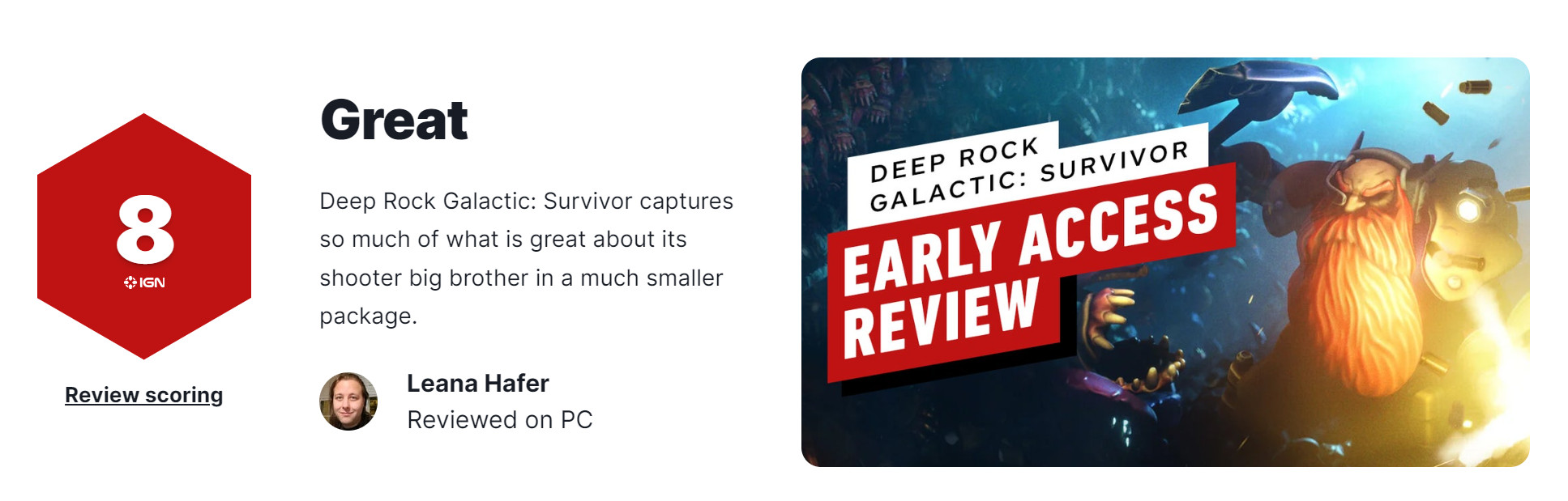 《深巖銀河：幸存者》 IGN 8分 現已登陸搶先體驗