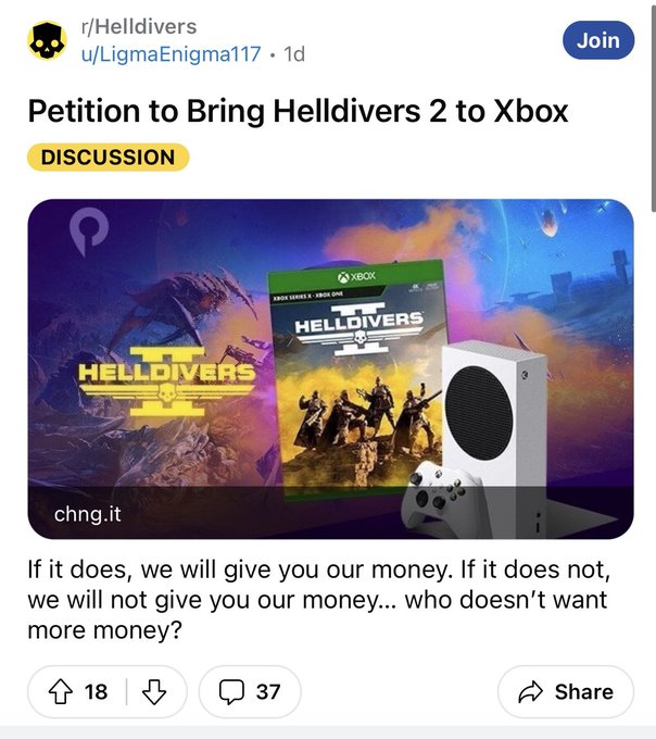 粉絲請願 希望《絕地潛兵2》登陸Xbox平臺