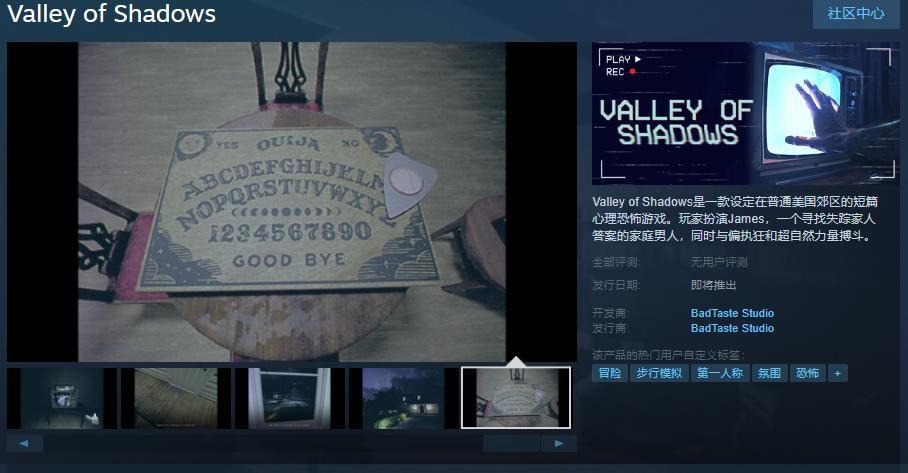 短篇心理恐怖遊戲《Valley of Shadows》Steam頁面上線 暫不支持簡體中文