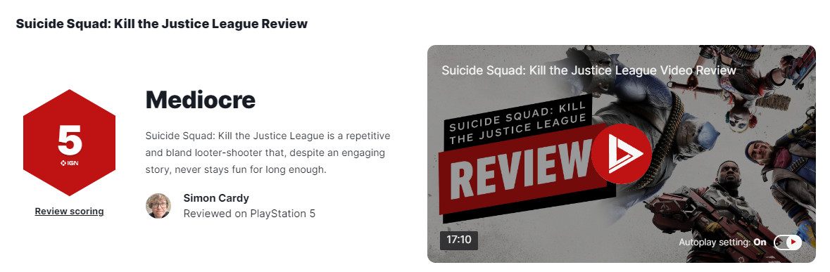 《自殺小隊：戰勝正義聯盟》IGN 5分 劇情出色其他都一團糟