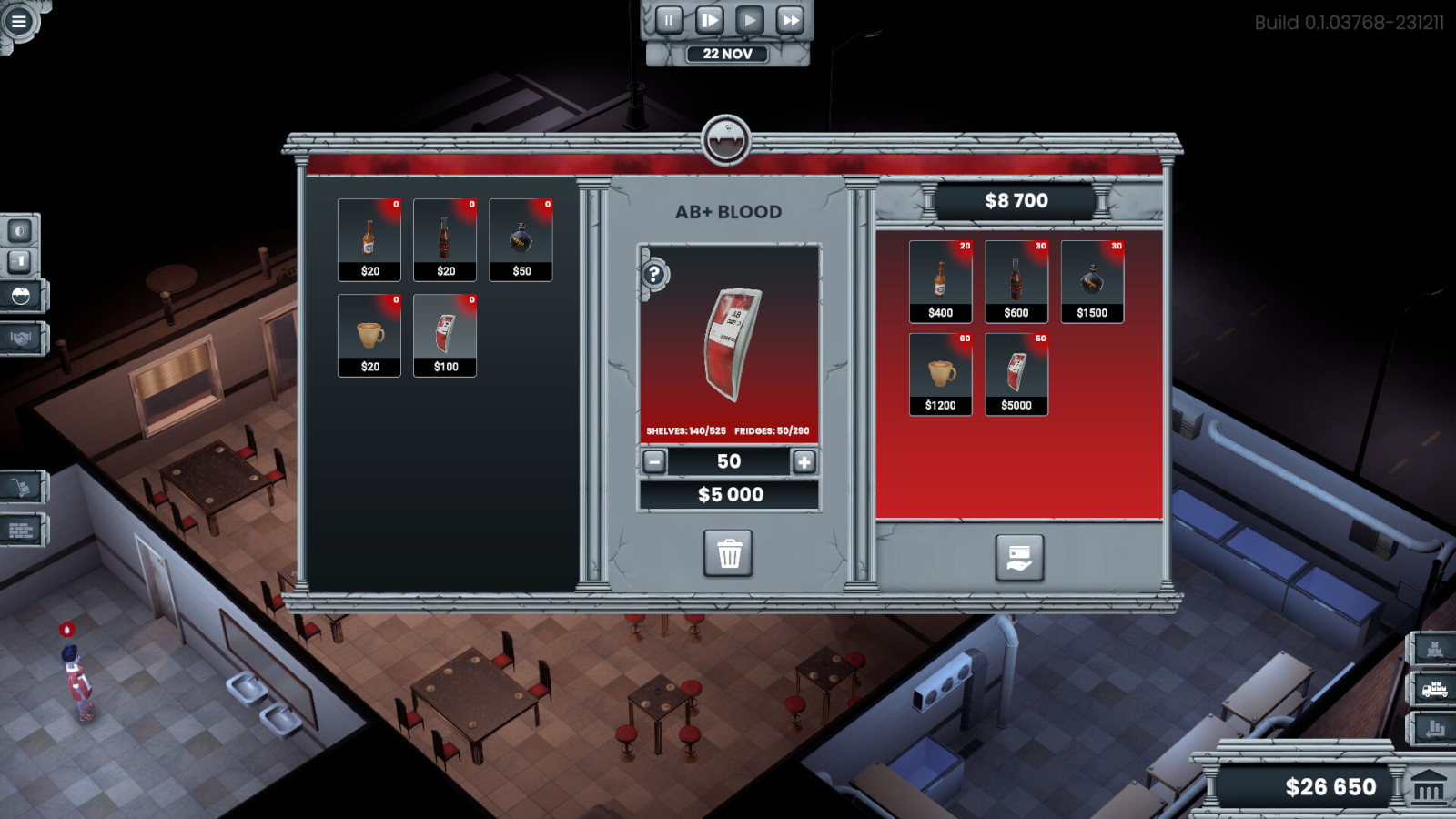 模擬經營遊戲《Blood Bar Tycoon》Steam頁面上線 明年發售