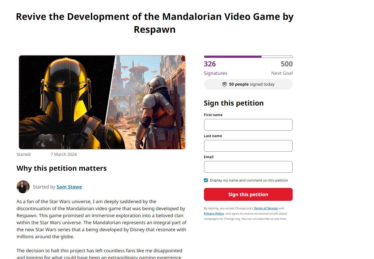 粉絲請願 希望EA復活砍掉的《曼達洛人》遊戲