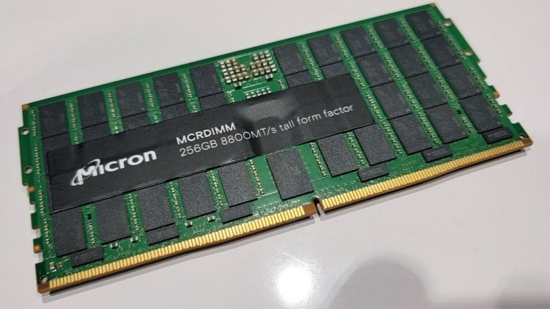 美光展示MCRDIMM內存模塊：DDR5-8800規格、單條256GB